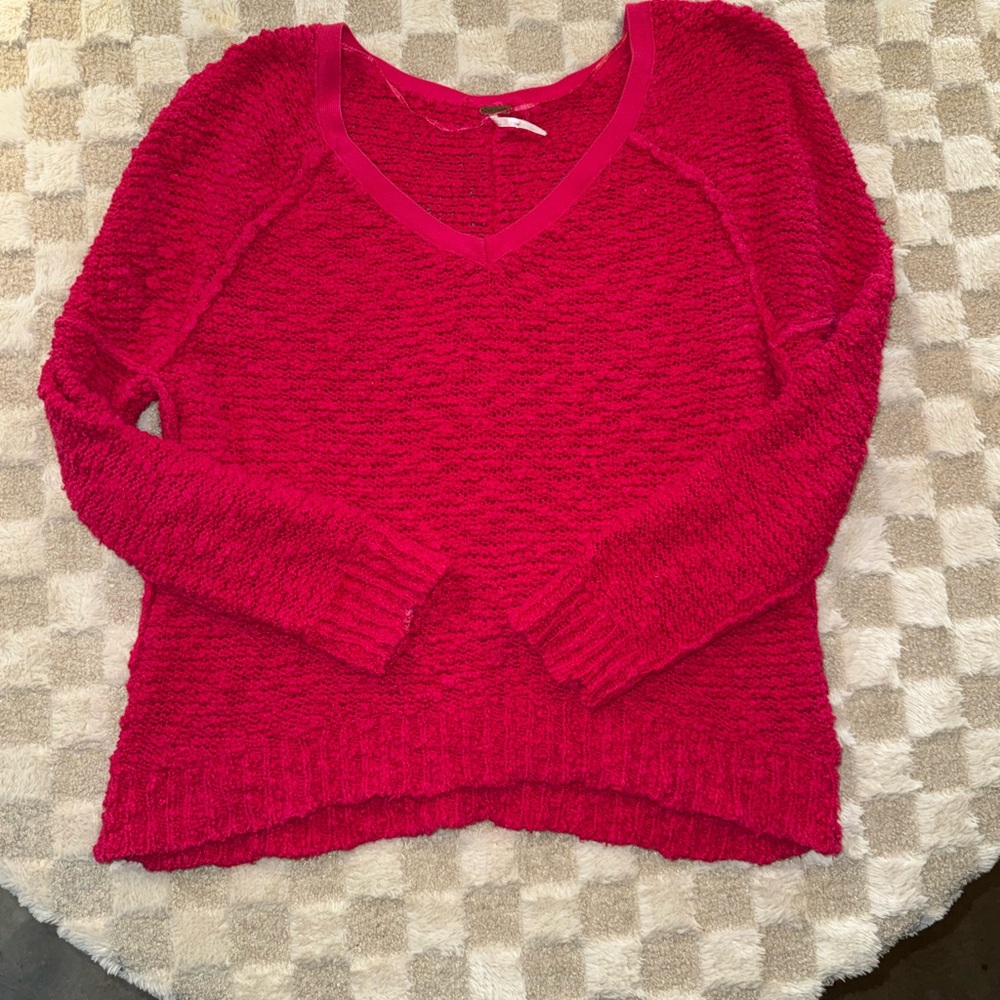 Free People sweater Women's V-Neck - pink - Picture 1 of 4